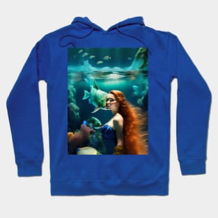 The Mermaid underwater with fish Hoodie